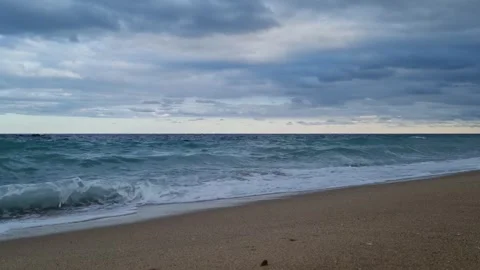 Stormy Sea Waves under Cloudy Sky Stock Footage 319817793