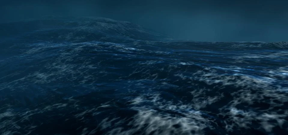 The stormy sea.3d render Stock Photos