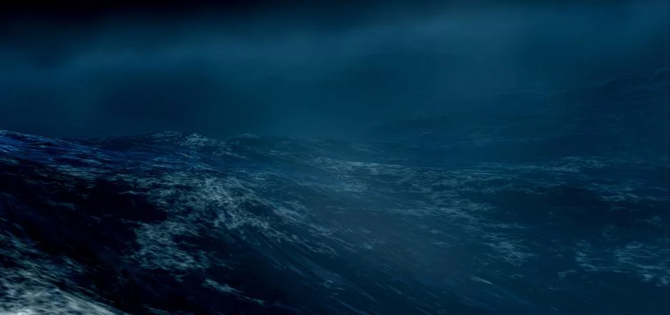 The stormy sea.3d render Stock Photos