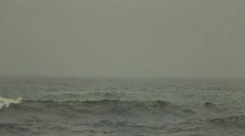 Stormy Seas 2, Rough Ocean Waves, Horizon Shot Video stock 48704055