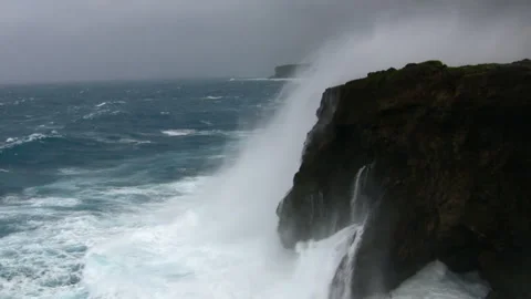 Stormy Seas During the Typhoon Video stock 327514164