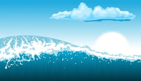 Stormy seascape background Stock Illustration