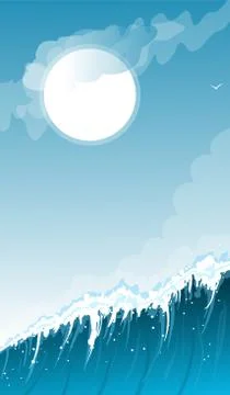 Stormy seascape background Stock Illustration