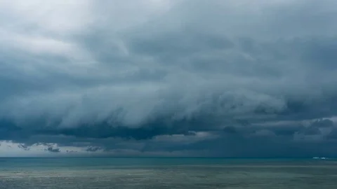 Stormy Seascape Timelapse Stock Footage 77649355