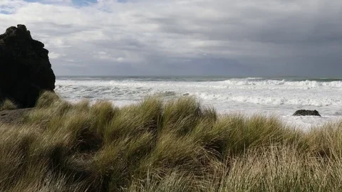 Stormy Seashore Stock Footage 73232935