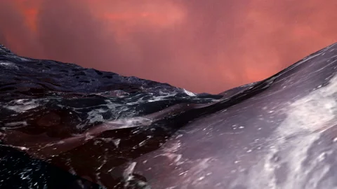 In stormy sea.Visibility range or visibility.Features of the observer properties Stock Footage 164831311