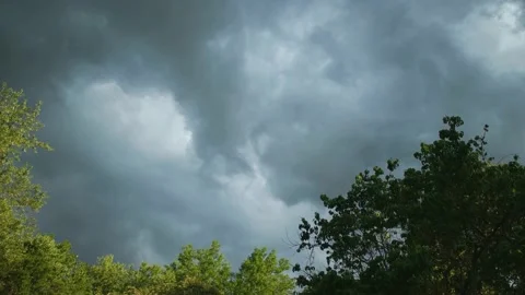 Stormy skies dark clouds Stock Footage 131877579