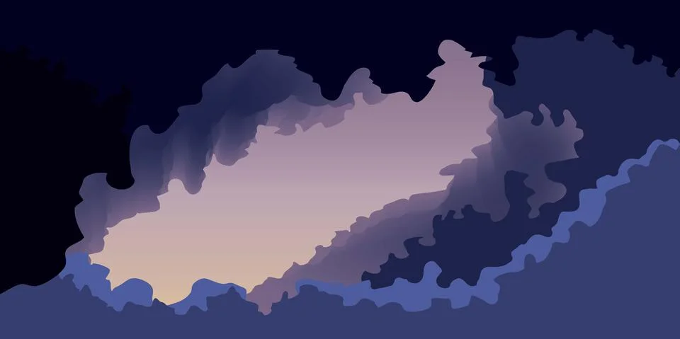Stormy sky and clouds vector illustration Stock Illustration