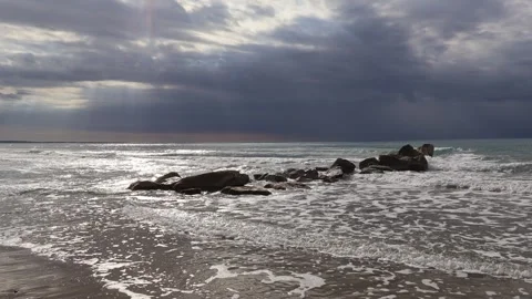 Stormy Sky and Glittering Waves at Kourion Vídeos de archivo 294993399