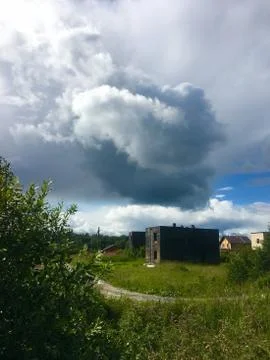 Stormy sky with clouds before the rain with Stock Photos