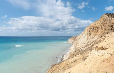 Stormy sky with dramatic clouds and sea. Stormy weather at the ocean Stock-Fotos