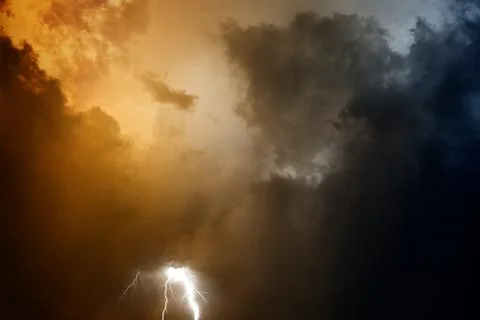 Stormy sky with lightning Фото