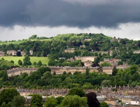 Stormy sky over bath Stock Photos