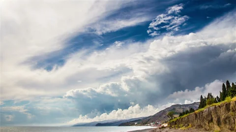 Stormy sky over sea time lapse Stock Footage 32259816