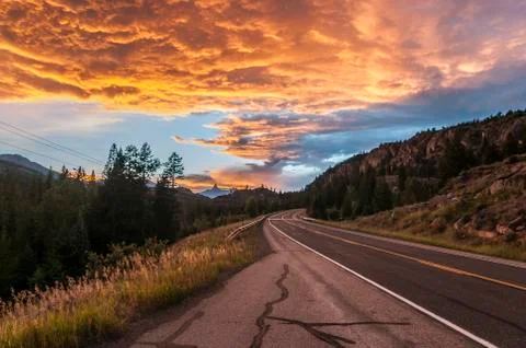 Stormy sky at sunset Stock Photos