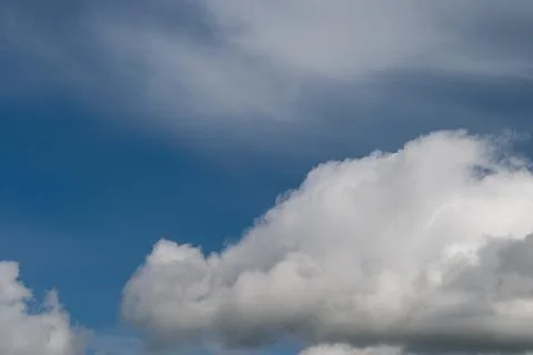 Stormy sky visuals. Foreboding weather scene depicted. Overcast clouds crea.. Stock Photos