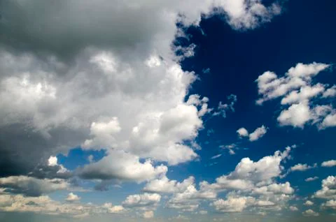 Stormy sky with white clouds Stock Photos
