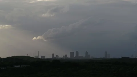 Stormy skyline left to right Stock Footage 92375481