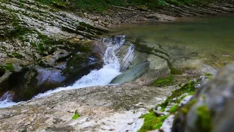 Stormy stream of the mountain river Stock Footage 80091810