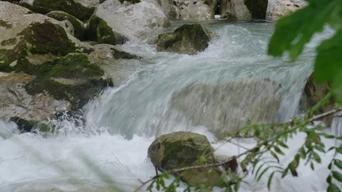 Stormy stream of a mountain river Stock Footage 115420640
