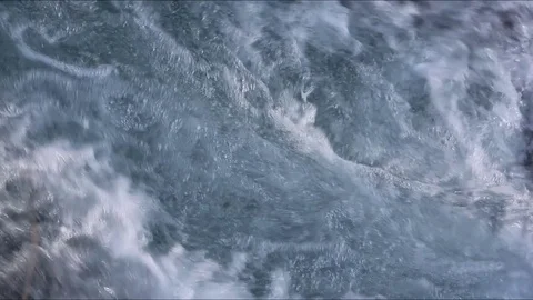 Stormy stream of water in the river in the spring Stock Footage 84785221