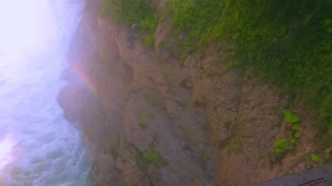 Stormy stream of water with splash from a waterfall at a hydroelectric stat.. Stock Footage 234982531