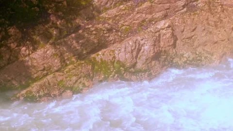 Stormy stream of water with splash from a waterfall at a hydroelectric stat.. Stock Footage 234982587