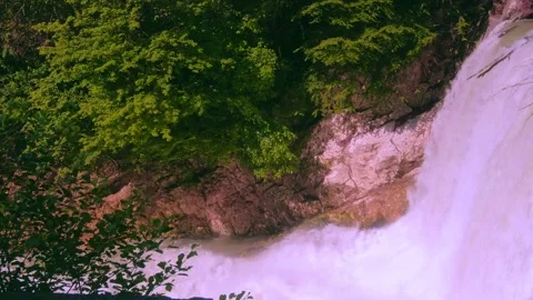 Stormy stream of water with splash from a waterfall at a hydroelectric stat.. Stock Footage 234982688