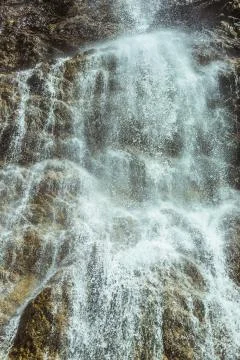 Stormy stream of a waterfall close up Foto stock