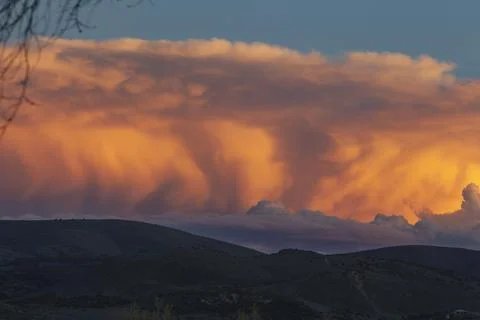Stormy Sunset Clouds over Ruby Mountains Elko, NV Stock Photos
