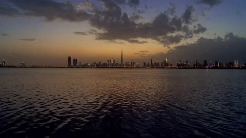 A stormy sunset in Dubai (Time-Lapse) Stock Footage 136584618