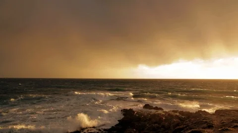 Stormy sunset Stock Footage 108635097