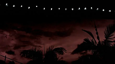 Stormy Sunset with lighting in Australian Summer Stock Footage 33931376