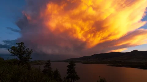 Stormy Sunset in the Mountains Stock Footage 275075717