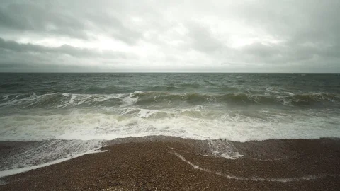 Stormy tide Brighton beach Video stock 124660942