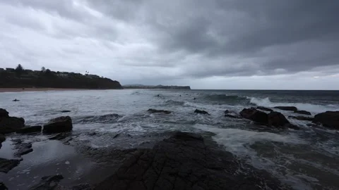 Stormy Warriewood Beach Stock Footage 264584066