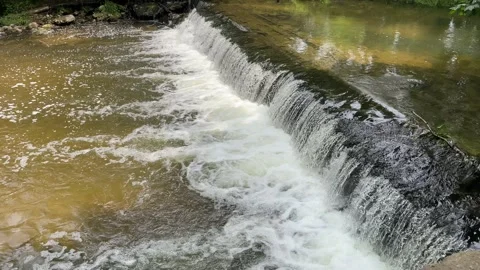 Stormy waterfall of the sea river Stock Footage 244644663