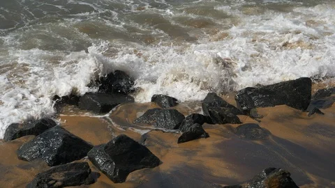Stormy waves off the coast. Stock Footage 120734545