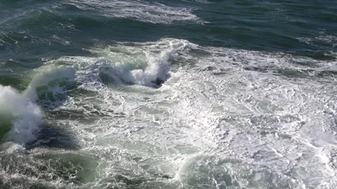 Stormy waves over rocks Stock Footage 266303747