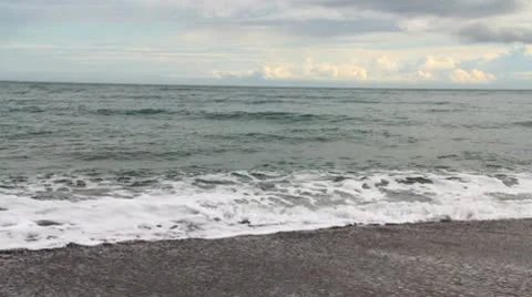 Stormy weather at the beach Stock Footage 10564100