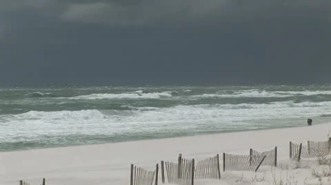 Stormy Weather Beach Stock Footage 12673603