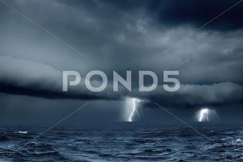 Stormy weather in sea Stock Photos