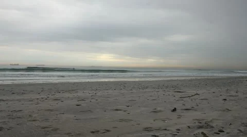 Stormy Weather on surfer pass camera, Milnerton, Cape Town, South Africa Stock Footage 11285782