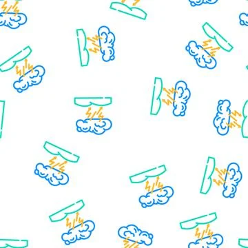 Stormy weather vector seamless pattern Stock Illustration