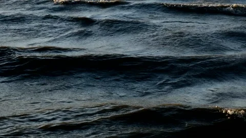 A stormy wind makes waves on the sea Stock Footage 245948401