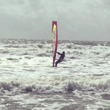 Stormy windsurfing 스톡 사진