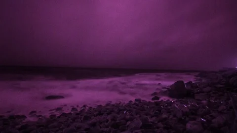 Stormy Winter Waves, Cape Ann, MA, Infrared Stock Footage 89850492
