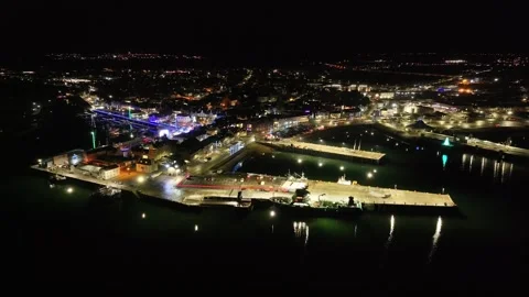 Stornoway Town at Night Stock Footage 259473883