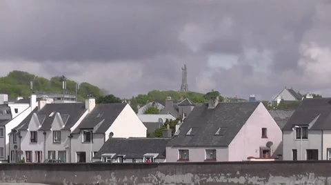 Stornoway war memorial and waterfront Stock Footage