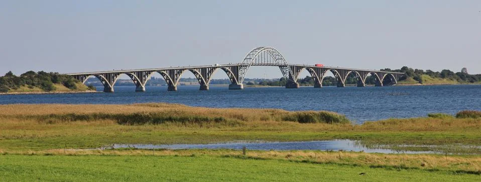 Storstroem bridge, Denmark. Stock Photos